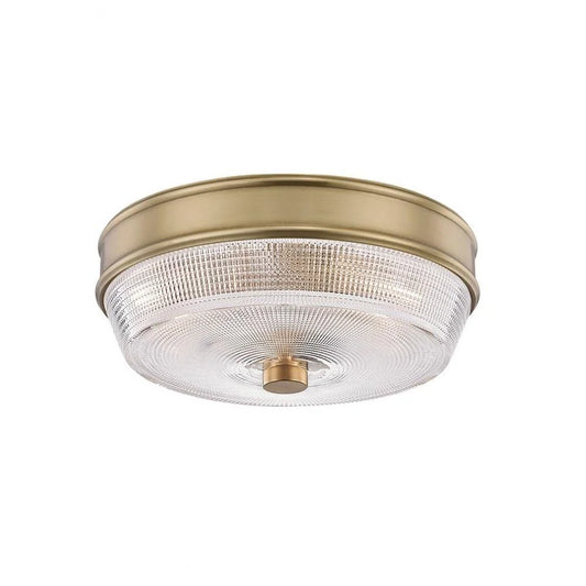 -2-Light Flush Mount in Style-10.25 inches Wide By 4.25 inches High-Aged Brass Finish Bailey Street Home 735-Bel-3321989
