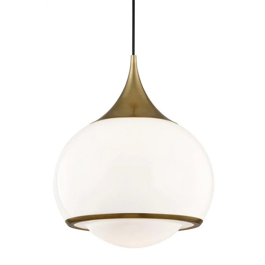 -1-Light Large Pendant in Style-14 inches Wide By 17.25 inches High-Aged Brass Finish Bailey Street Home 735-Bel-3321907